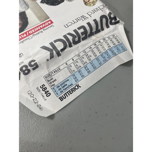 Butterick 5840 Richard Warren Sewing Pattern 20-22-24 Tunic Dress Downton UNCUT - Picture 5 of 6